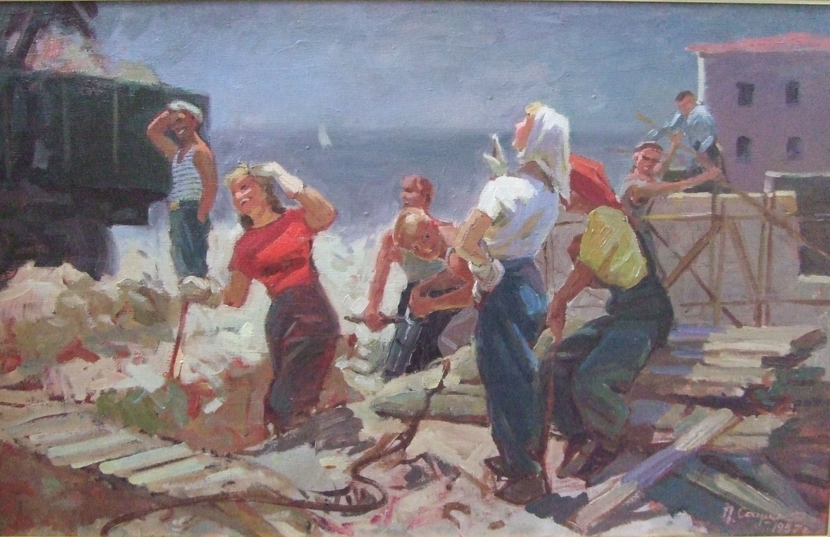 Труженик разбор. Дейнека («на стройке новых цехов», 1925. Саушкин художник Севастополь.