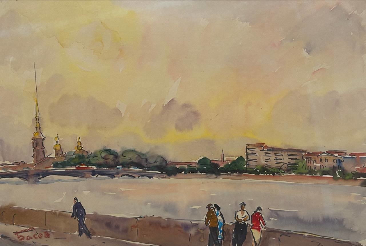 Cropped %d0%91%d0%b0%d1%81%d0%be%d0%b2 %d0%af.%d0%90. %d0%9b%d0%b5%d1%82%d0%bd%d0%b8%d0%b9 %d0%b2%d0%b5%d1%87%d0%b5%d1%80 %d0%bd%d0%b0%d0%b4 %d0%9d%d0%b5%d0%b2%d0%be%d0%b9. 1964. %d0%91%d1%83%d0%bc%d0%b0%d0%b3%d0%b0  %d0%b0%d0%ba%d0%b2%d0%b0%d1%80%d0%b5%d0%bb%d1%8c. 40%d1%8556